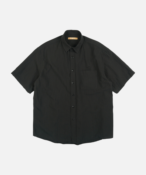 OG DOBBY WEAVE SEERSUCKER HALF SHIRT _ BLACK