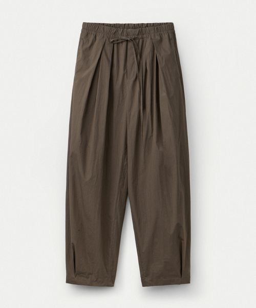 Lightweight Cotton Oval Silhouette Pants_Chocolate