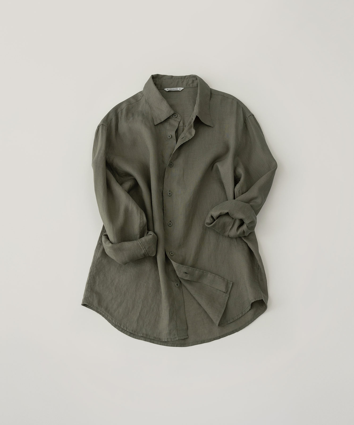 FRENCH LINEN SHIRT_PESTO