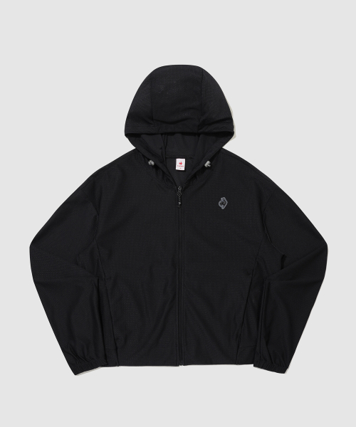 Женская сетчатая куртка-худи loose fit - Black QR222SJK65