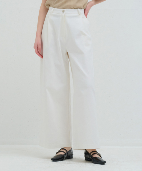 Хлопковые широкие брюки с защипами White