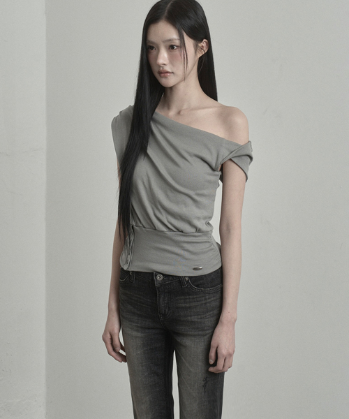 Waist-Shaped Button Top (taupe)
