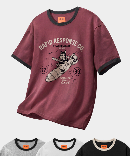VLAD VINTAGE PEACEMAKER RINGER SHORT SLEEVE T-SHIRT_4 COLOR