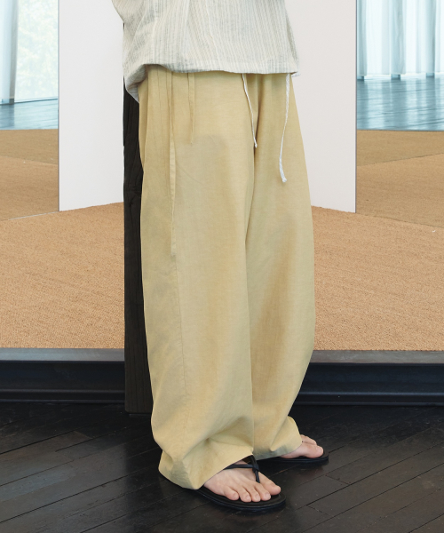 Side String Pants - Light Yellow