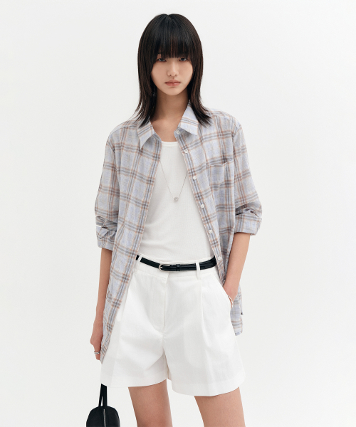 Рубашка оверсайз в клетку BENNY OVERSIZED CHECK SHIRT_BLUE