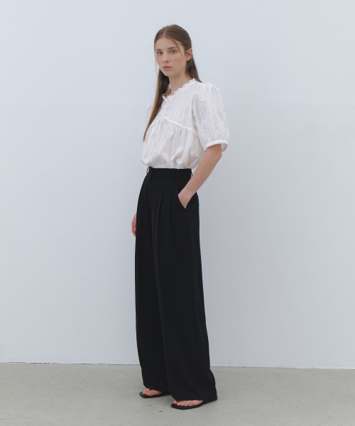 Soft Drape Wide Pants - black