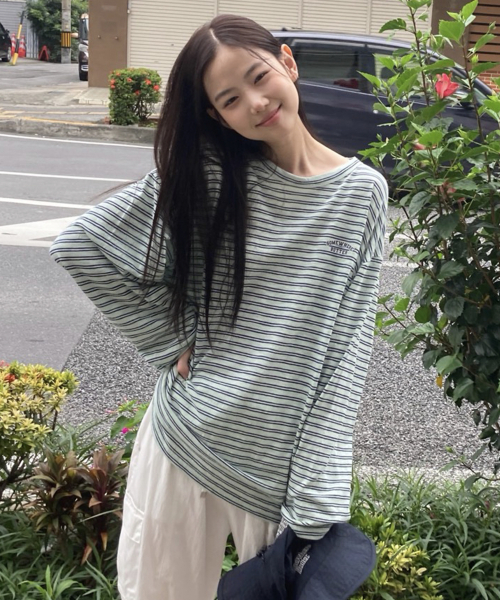 Sunkiss Stripe Long Top - Mint