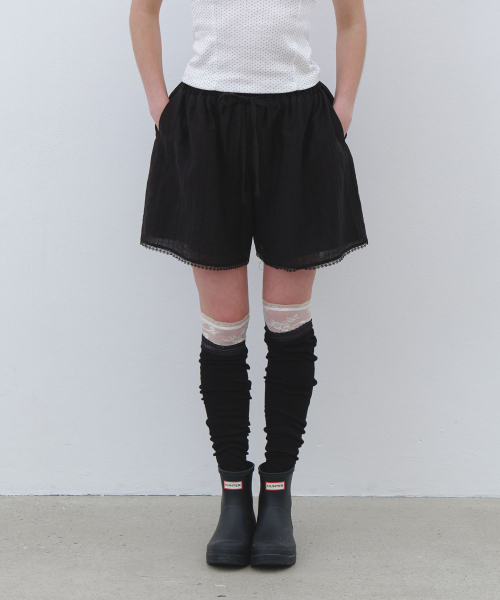 Cool Rayon кружево шорты - black