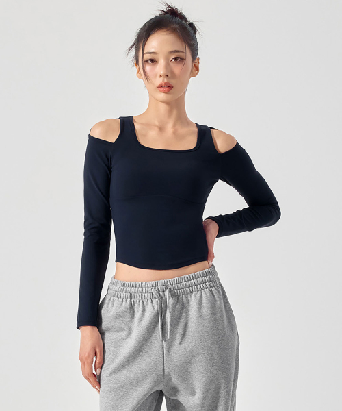 Лонгслив Comfort Up Shoulder Cutout с чашками XFK3BL1514