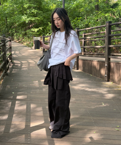 Spiral pleats юбка брюки SET BLACK