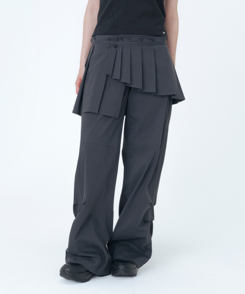 Spiral pleats юбка брюки SET CHARCOAL