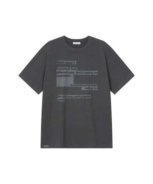 Block lettering short sleeve CHARCOAL