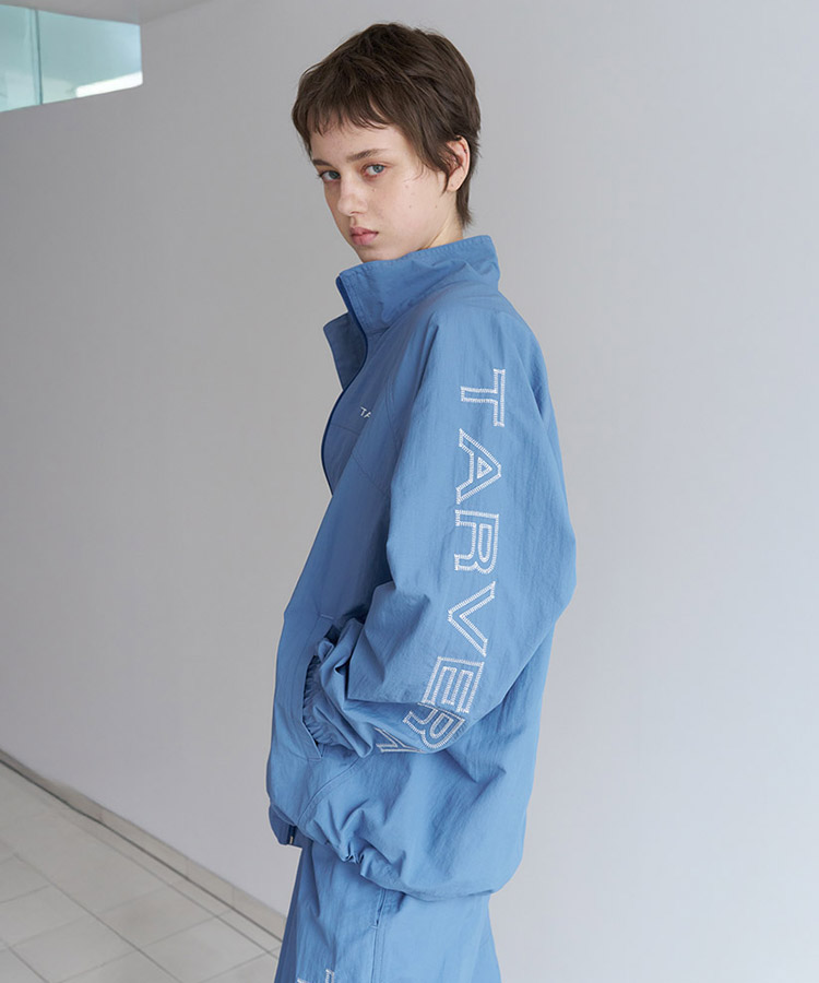 Aero Embroidery Nylon Wind Jumper - Blue