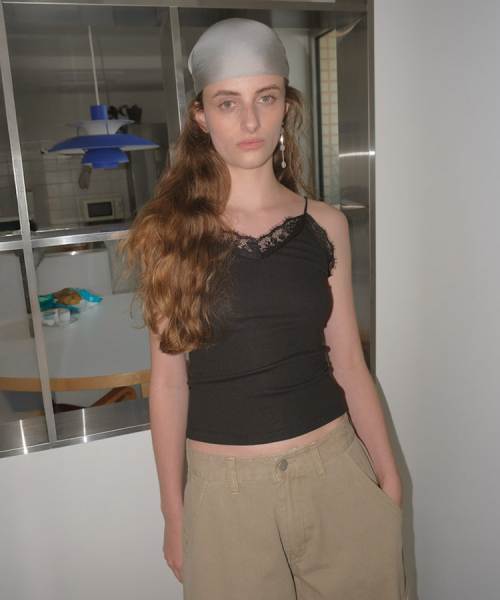 Rosy кружево Sleeveless Top - Black
