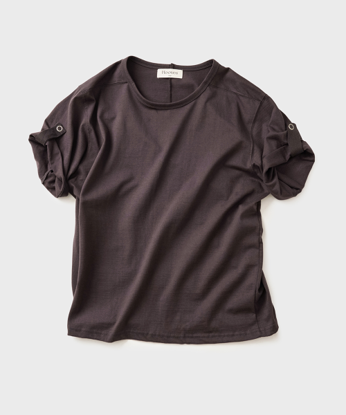 Кроп-футболка с подвернутыми рукавами Purple Charcoal