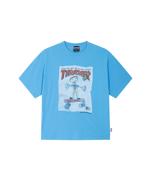 Футболка с принтом-обманкой Crayon Turquoise