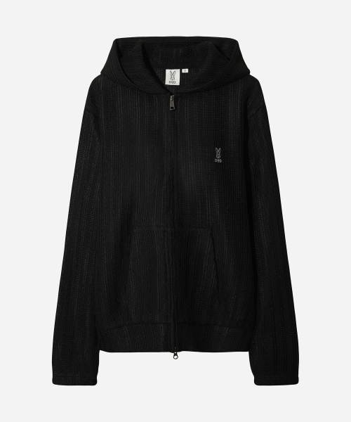 Вязаный худи на молнии (BLACK)