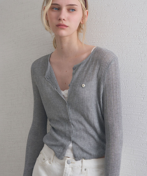 SERA мягкий RIBBED кардиган 4COL_IVORYGRAYLIGHT BLUEMELON