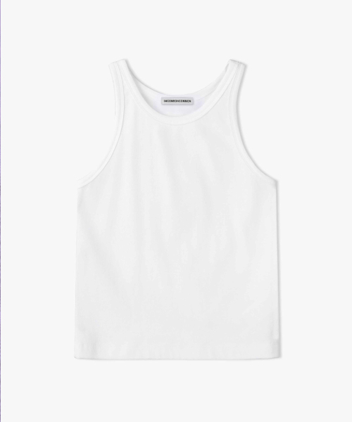 Slim Rib хлопковый Sleeveless (White)