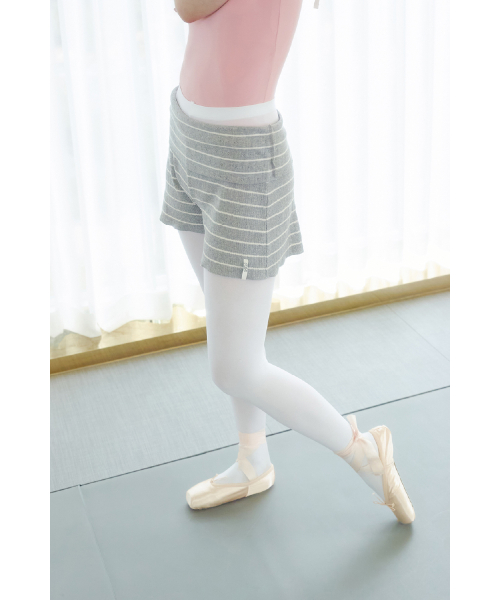 Petit Stripe Warm-Up Shorts _ Grey