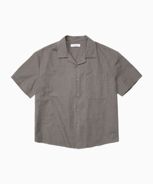 Кроп-рубашка в клетку из жатки BROWN