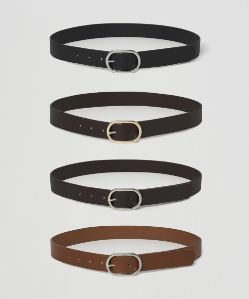 30MM CURVE CIRCLE LEATHER BELT - 4COLORS