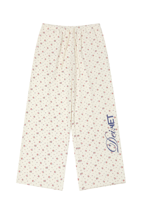 мягкий WAFFLE FLOWER JERSEY брюки IN IVORY