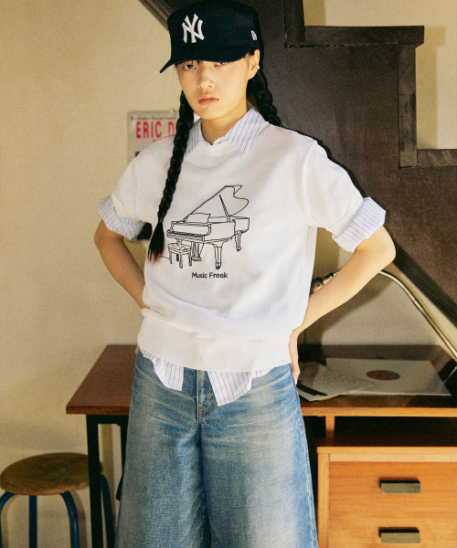 (W) Band Stitch Round Knits - IVORY