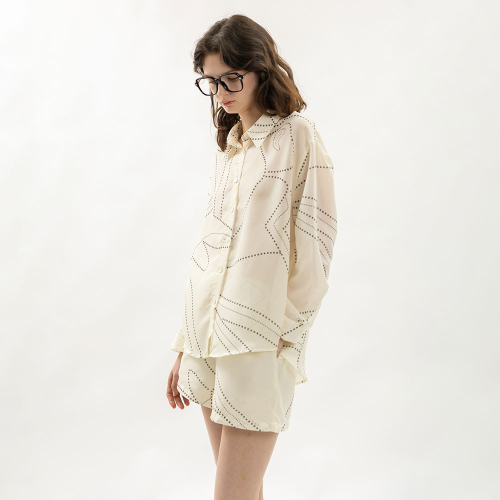 WD_Pattern shirt and pants set_IVORY