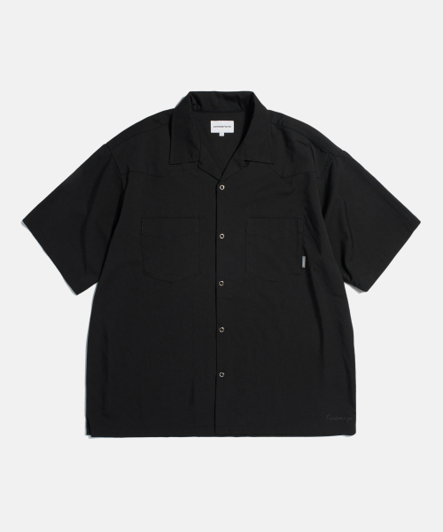 Draped Western S/S Shirt Black
