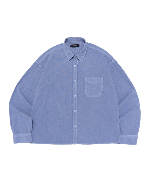 Кроп-рубашка пигментного окрашивания (Blue)