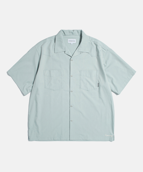 Draped Western S/S Shirt Pale Blue