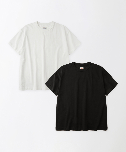 [2PACK] CROP FIT HALF SLEEVE TEE_OFF WHITE/BLACK