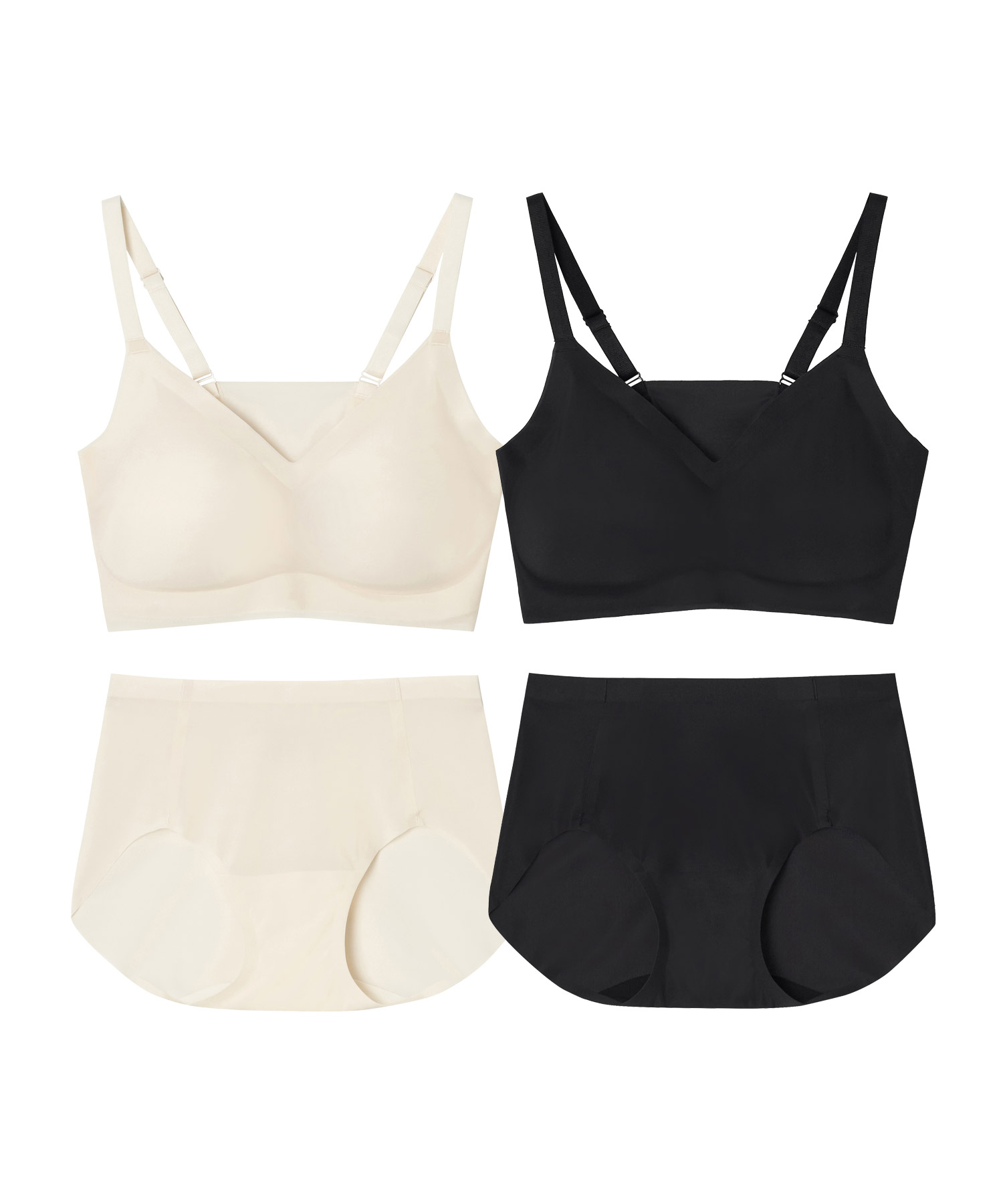[2SET] Бесшовный комплект бра и трусиков Cool Light Silky Fit