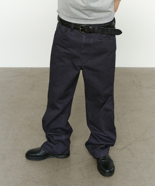 Прямые брюки с низкой посадкой (Washed Navy)