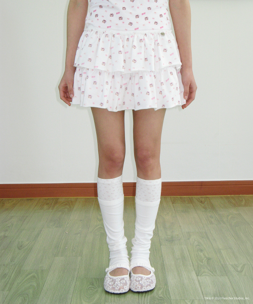 BETTY BOOP PATTERN PANTSKIRT WHITE