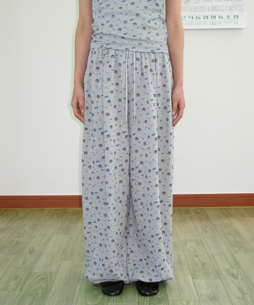 BETTY BOOP PATTERN SWEAT JOGGER PANTS GREY