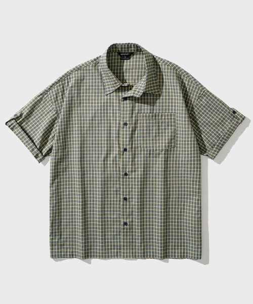 Клетчатая рубашка Picnic с подворотами Green KJSS7866