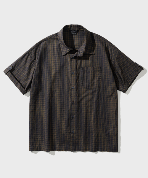 Рубашка в клетку с подворотами Picnic Brown KJSS7866