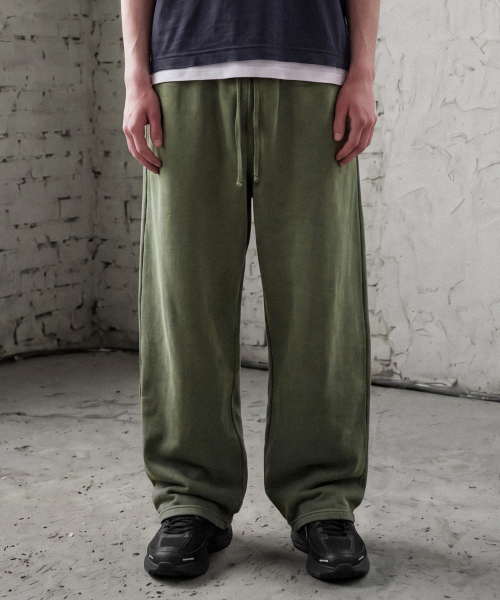 Свободные брюки пигментного окрашивания Khaki JULP6954