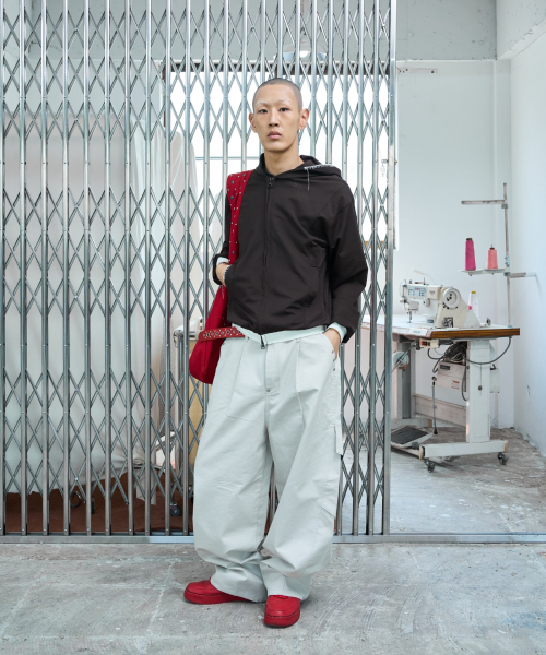 UL MESH ZIP HOODIE 02 BROWN