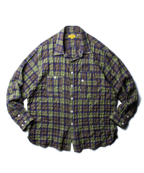PLAID CHECK TEDDY SHIRT [GREEN]