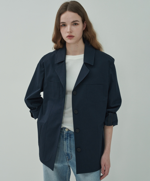 Классический хлопковый жакет-Navy