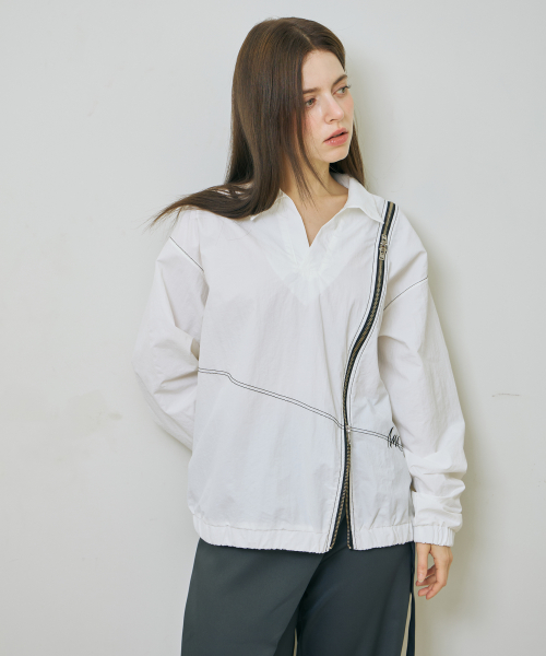 Ветровка с открытым воротником (White)