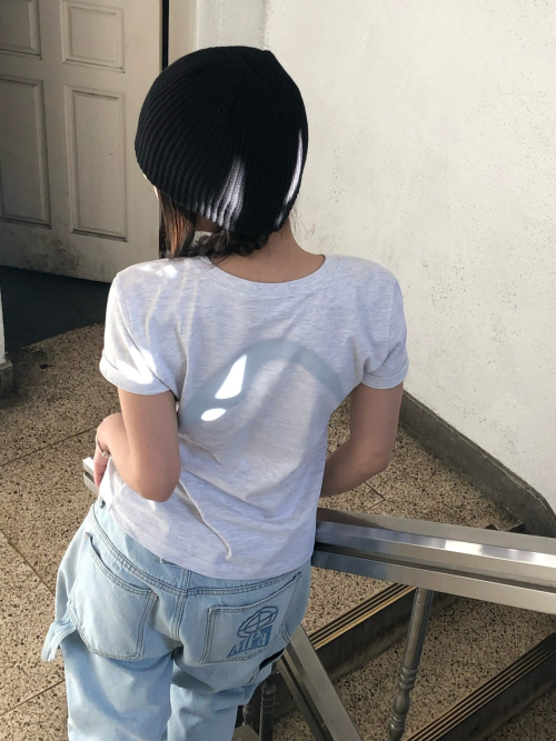 (W) ZRS Spray Logo Tee (WHITE MELANGE)