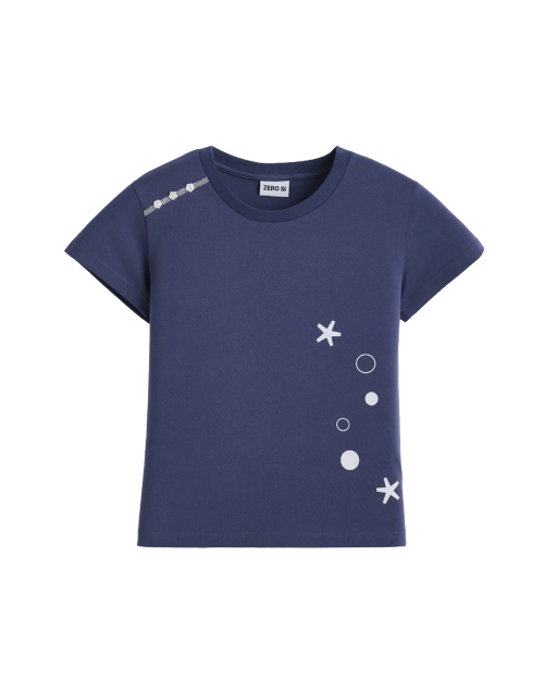 (W) ZRS Cloud Button Tee (COBALT BLUE)