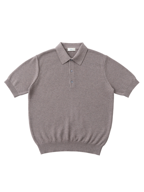 26ss Waffle polo knit Dove grey