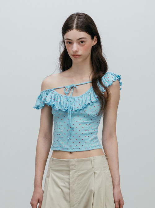 DOT WAVE SLEEVELESS / SKYBLUE