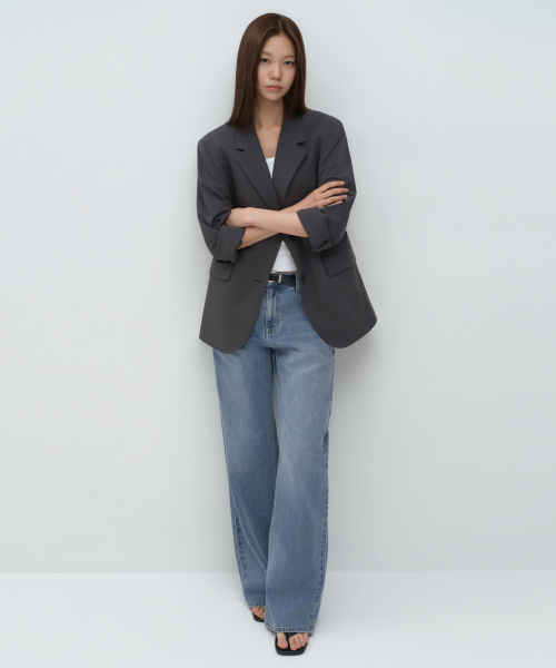 무신사 스탠다드 우먼 우먼즈 에센셜 와이드 데님 팬츠 [라이트 인디고]