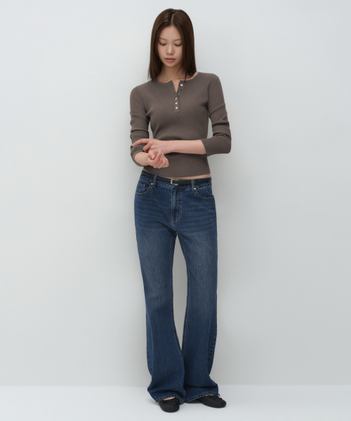 우먼즈 에센셜 부츠 컷 데님 팬츠 [미디엄 인디고]